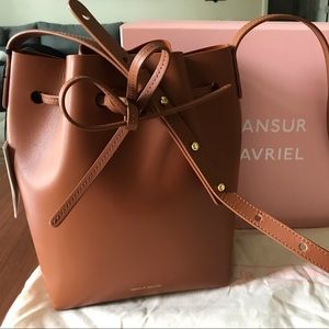 Mansur Gavriel Mini Bucket Bag in Saddle NWT